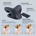 Cozyhealth Neck Stretcher for Neck Pain Relief, Heated Cervical Traction Device Pillow with Graphene Heating Pad, Neck and Shoulder Relaxer for TMJ Pain Relief and Cervical Spine Alignment (Black)