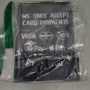 We Only Accept Card Payments Freestanding Sign | 2 Black Plastic Feet with A5 tough printed sign to show customers which payment methods you accept. Shipped Globally.