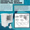 TonGass (Complete Set Universal Fit Above Ground Pool Skimmers (White) Pool Skimmer Accessory Kit ABS Plastic Thru-Wall Skimmer with Accessories Opening Width 6" Fits All Standard Pools Wall Cutouts