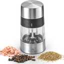 ROMER & BECHTEL 3-In-1 Manual Salt And Pepper Grinder, Adjustable Manual Spice Grinder Ceramic Burr Grinder With Stainless Steel, Refillable & Transparent
