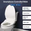 Bio Bidet BB1200 Elongated Smart Bidet, Warm Water Wash, Heated Seat & Dryer, App & Remote Control