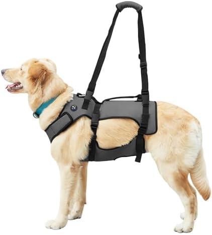 Coodeo Dog Lift Harness, Support & Recovery Sling, Pet Rehabilitation Lifts Vest Adjustable Breathable Straps for Old, Disabled, Joint Injuries, Arthritis, Paralysis Dogs Walk (Large) (Black)