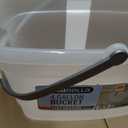 Casabella Cleaning Bucket Rectangular for Mopping or Storage with Handle and Built-In Pour Spouts, 4-Gallon, Clear