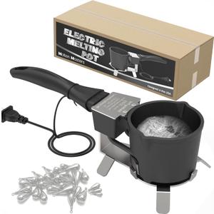 5lb Portable Electric Lead Melting Pot, Max 120V Efficient Tin Melting Furnace for Making Fishing Weights Sinkers, Bullet Molds (Drak Gray)