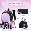 ACESAK Backpacks for Girls, Girls Backpack with Lunch Box and Pencil Case for Teen Kids Elementary Middle High School College Student, Children School Backpack Bookbag with USB Charging Port (Purple)