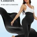 Fotociti 2/3/4 Pack Maternity Leggings With Pockets Over The Belly,Womens Pregnancy Workout Yoga Active Soft Tights Pants (Black)