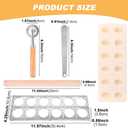 Ravioli Press Mold Set, 12 Holes Ravioli Maker Press,1 x Pasta Cutter Stamp Maker, 1xWood Rolling Pin Pasta Making Tools,1x Filling Spoon, for Ravioli, Dumpling, Hand Pie