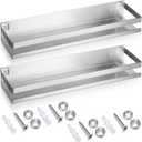 Lallisa 2 Pieces Stainless Steel Shelf Bathroom Shower Floating Shelves Wall Mounted Shower Caddy Basket Shelf Storage Organizer Shelves for Bathroom, Kitchen, Living Room(15.75 Inch/ 40 cm,Silver)
