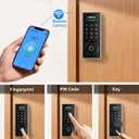 Philips Built-in WiFi Smart Lock, Keyless Entry Door Lock with App, Touchscreen Fingerprint Door Lock, Compatible with Alexa & Google, Splash-Proof, Includes 8 Batteries, Nickel