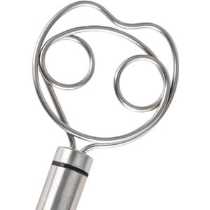 Premium Stainless Steel Danish Dough Whisk (8.5 Inch) - Dishwasher Safe Sourdough Bread Mixer & Batter Blender for Pizza, Pastry Baking