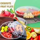 mwellewm 10 Pcs Round Plastic Appetizer Tray with Lid - Divided Serving Tray, Disposable Food Storage Trays Containers, Tray Storage, Kids Snack, Fruit Platter Vegetable Trays for Party and Buffet, 13.7 X 13.7 X 2 Inch