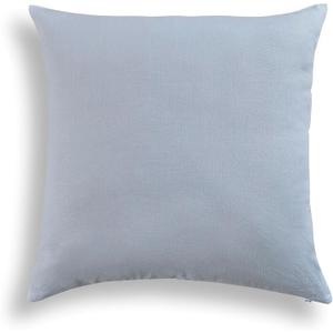 Solino Home 100% Pure Linen Pillow Cover Dusty Blue, Montauk 20 x 20 in | Cushion Sham a soft cushion cover for sofas, beds, benches and reading nooks | textured handwoven linen | OEKO-TEX Certified