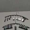 Legging Organizer for Closet, Metal Yoga Pants Hangers 2 Pack w/10 Clips Holds 20 Leggings, Space Saving Hanging Closet Organizer w/Rubber Coated Closet Organizers and Storage, Black