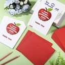 Kosiz 12 Pack Graduation Gift Card for Teacher Thank You Cards with Envelopes & Stickers End of School Year Appreciation Gift for Teachers from Students Graduation Day Present(Apple Style,Red)