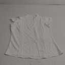 Blooming Jelly Womens Dressy Casual Tops Ruffle Short Sleeve V Neck Shirts Elegant Business Work Blouse (Medium, White)