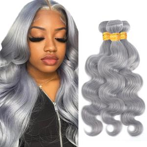 GREY Brazilian Human Hair Bundles Sliver Grey 20 22 24 Inch Body Wave Bundles Human Hair 11A Unprocessed Virgin Quick Weave Sewn In Hair for Black Women