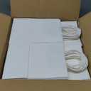 BAG BOX 100 Pack 5.9x3.1x8.25 Inch White Gift Bags with Handles,Bulk Kraft Paper Bags for Shopping, Retail, Merchandise, Wedding, Party Favors, Paper Grocery Sacks