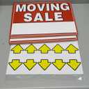 7Pcs WEATHER-PROOF Moving Sale Signs, 17" x 13", Double-Sided with Arrow Stickers & Metal Stakes