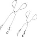 2PCS Metal Steak Tongs Barbecue Tong Flipping Steak Tong Grill Tongs Scissor Salad Tongs Spaghetti Tong Stainless Steel Appliance Bread