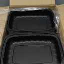 FULING 9X6 1-Compartment 50-Pack Plastic Clamshell Containers Food To Go Box Heavy Duty Disposable Hinged With Secure Snap Lid