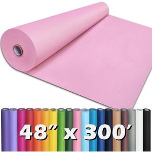 PerkHomy Light Pink Kraft Paper Roll 48" x 3,600" (300') for Gift Wrapping Bouquet Flower Art Painting Craft Writing Packaging Shipping 80GSM 55LB (Light Pink, 48" x 300')