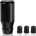 muge racing 80mm/3.15" Car Shift Knob, Aluminum Weighted Automotive Gear Shift Manual knobs Lever with 3 Threaded Adapters M8 M10 M12 x 1.25, Universal for Vehicle (Black)