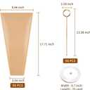 HJORZMM 50 PCS Flower Bouquet Wrapping Bags Paper with 50 PCS Floral Card Holder Picks and Ribbons, Flower Wrapping Brown Paper Sleeves for Flower Bar, Mother's Day, Graduation, Valentine, Birthday