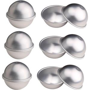 Warmbuy 12 Pcs DIY Metal Bath Bomb Molds, Set of 6