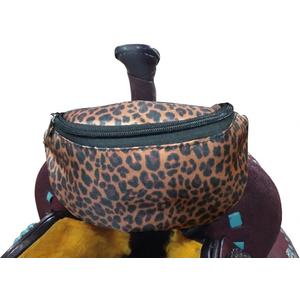 Showman Cheetah Print Insulated Nylon Saddle Pouch