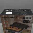 1600W Sandwich Panini Press with 4 Steak & Waffle Baking Trays, Electric Sandwich Panini Maker Grill with Touch Screen, Temperature Time Setting, 180 ° Opening, Nonstick Coating