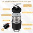 Thermo for Hot Food Adults, 40.5oz Wide Mouth Soup Thermo Lunch Containers with Spoon, Stainless Steel Vacuum Insulated Bento Lunch Box,Lunch Containers with Handle(Black)