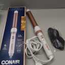 Conair Double Ceramic 1-Inch Curling Wand, Produces Flawless Waves, Curling Iron for Use on Medium and Long Hair, 30 Heat Setting Curling Iron, White