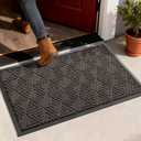 Yimobra Outdoor Mats for Front Door 29.5x17, Stops Mud & Dirt at Entrance, Fits Garage & Patio, All-Weather Waterproof Non Slip Outdoor Indoor Welcome Mat, Brown