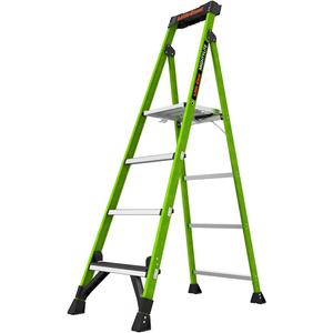 Little Giant Ladders, MightyLite 2.0, 6' Stepladder with Ground Cue, Fiberglass, Type IAA, 375 lbs Weight Rating, (15406-001), Green Little Giant Ladders, MightyLite 2.0, 6' Stepladder with Ground Cue, Fiberglass, Type IAA, 375 lbs Weight Rating, (15406-001), Green