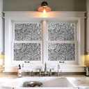 2 x Modern Black and White Rose Floral Mosaic Flower Geometric Peel and Stick Wallpaper Easy Peel Off Contact Paper Stick on Adhesive Wall Paper for Bathroom Waterproof Renter Friendly