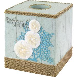 Avanti Linens - Tissue Box Cover, Guest Bathroom Essentials, Beach Inspired Home Decor (Beachcomber Collection)