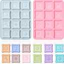 2 Pack Christmas Themed Silicone Cake Molds 12 Cavity 3D Xmas Square Cookies Biscuits Mould Tray DIY Baking Decorating Tools for Chocolate Candy Dessert Gummy Handmade Soap Clay