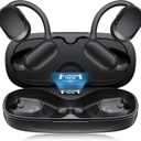 Open Ear Headphones, Open Ear Earbuds, IPX7 Waterproof, Bluetooth 5.3 True Wireless Sports Over Ear Earbuds with Earhooks, Built-in Mic, Crystal-Clear Calls for Running Workout Cycling Driving