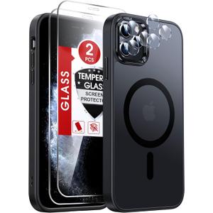 LeYi for iPhone-11-Pro-Max Cases with Screen Protector X2 + Camera Cover X2: i Phone 11pro promax for MagSafe Magnetic 11promax Complete Protection Bundle Daily Style Teens & Young Adults, Black