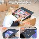 WELGEE 1000-Piecce Tilting Puzzle Board with Stand, 31 x 24 Lightweight Portable Puzzle Table for Adults & Seniors, DIY Customizable Puzzle Accessory Only 3.5 lbs (Black)