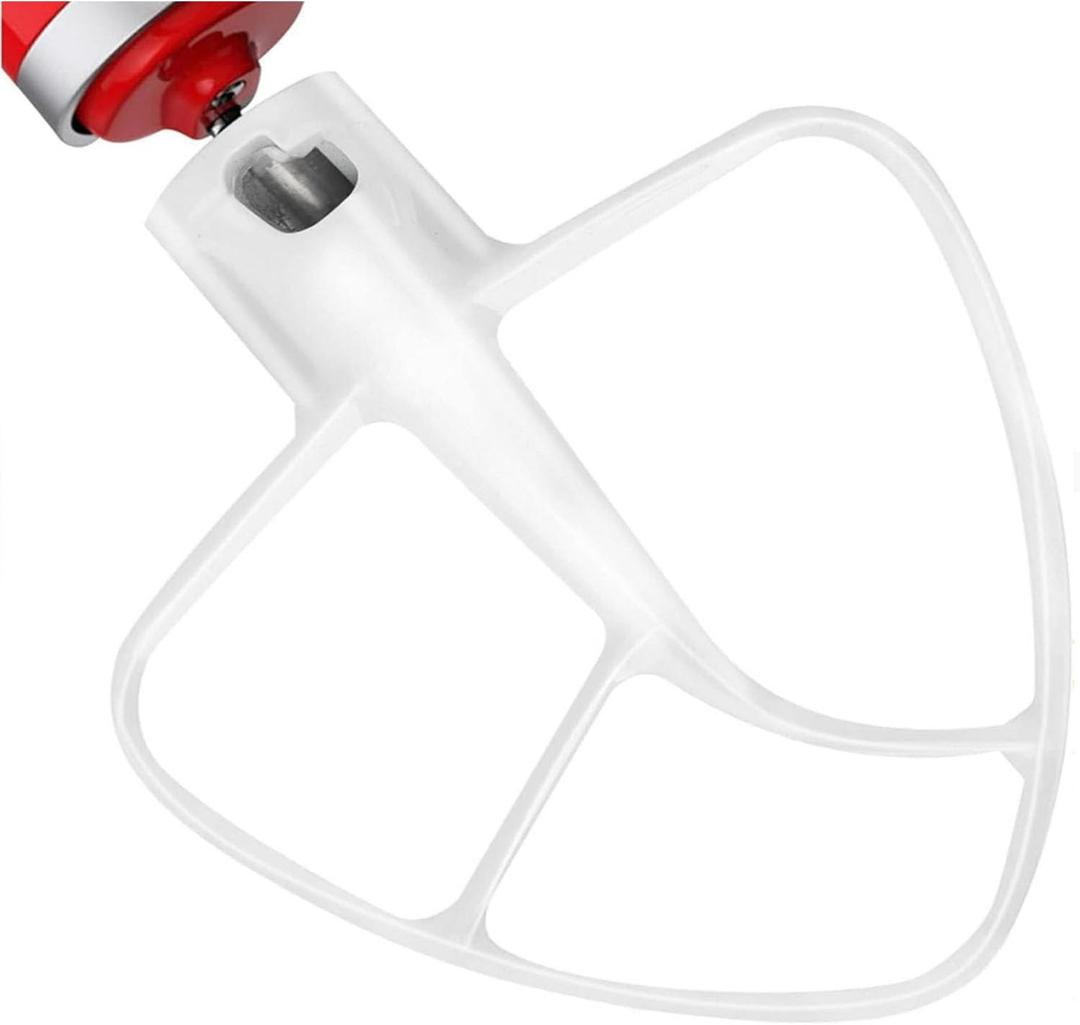 K45B Coated Flat Beater Compatible with KitchenAid Paddle for Mixer, KitchenAid Accessories and Attachments for 4.5-5 Quart Tilt-Head Stand Mixer，White