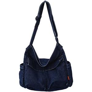 KlaOYer Canvas Messenger Bag Large Hobo Bag Crossbody Shoulder Bag Tote Bag with Pocket for Women and Men