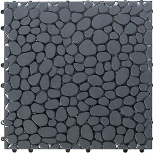 Interlocking Cobbled Stone Look Garden Pathway Tiles, Decorative Floor Grass Pavers Anti- Slip Mat, 5 Pack