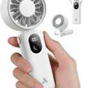 Aecooly Mighty Portable Handheld Fan | 20H Max Cooling Time | 3 Flexible Modes | 5 Speeds Wind | Battery Level Display | USB Rechargeable Mini Personal Battery Powered, Gifts for Women, Travel -White (1 Pack)