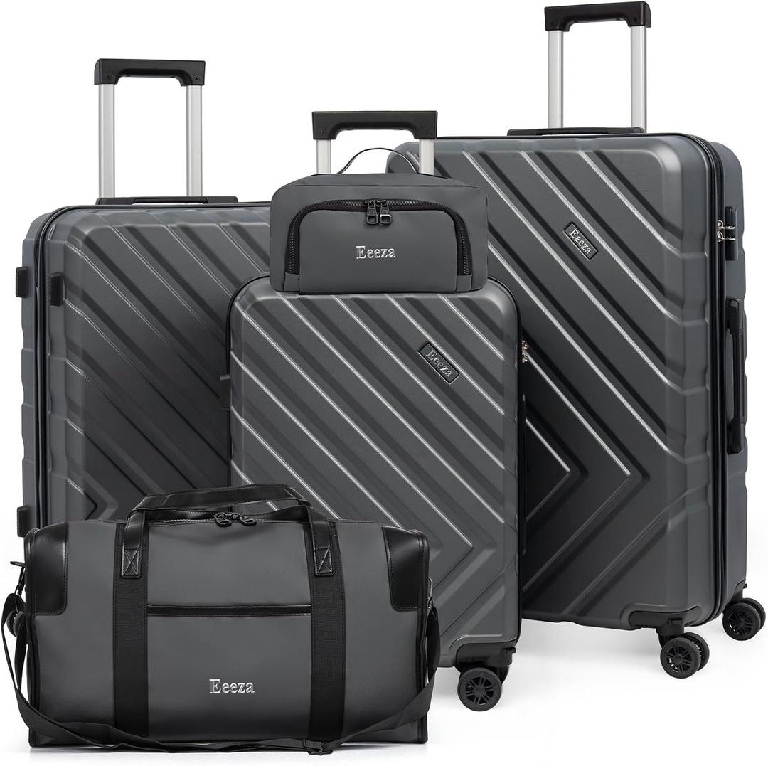 Luggage Sets 5 Piece, Suitcases with Wheels, ABS Hard Case Luggage with TSA Lock Spinner Wheels, Carry On Luggage Set(5 Piece Sets (20"/24"/28"/DB/TB))