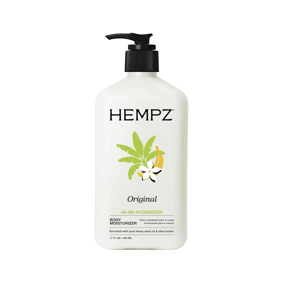 Hempz Original, Natural Hemp Seed Oil Body Moisturizer with Shea Butter and Ginseng, Original Scent, Floral Banana, 17 Fl.Oz 