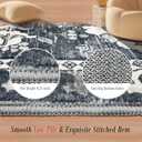 Washable Area Rugs - Perfect for Living Room, Bedroom, Kids Room, Nursery - Stain & Water Resistant Non-Slip, Pet & Child Friendly, Vintage Tribal Area Rugs (Grey, 4' x 6')