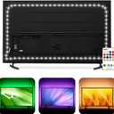 HAMLITE TV Bias Lighting 6500K True White for 70 72 75 80 82 85 Inch TV, 18Ft USB TV LED Backlight with RF Remote Cover 4 Sides Behind TV Background Room Decor Gaming Light for Men Ambient Mood Light