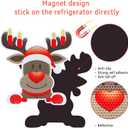 2 x Whaline 30Pcs Christmas Reflective Car Magnets Set Colorful Bulb Light with Lines 8 Design Cartoon Santa Reindeer Gingerbread Refrigerator Garage Magnet Decal Decoration, 1.9x3.94 inches, 7.87 inches
