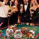 20Pcs Casino-Themed Disposable Paper Food Trays Chips Candy Hot Dogs Popcorn Snack Bowls Las Vegas Birthday Party Supplies